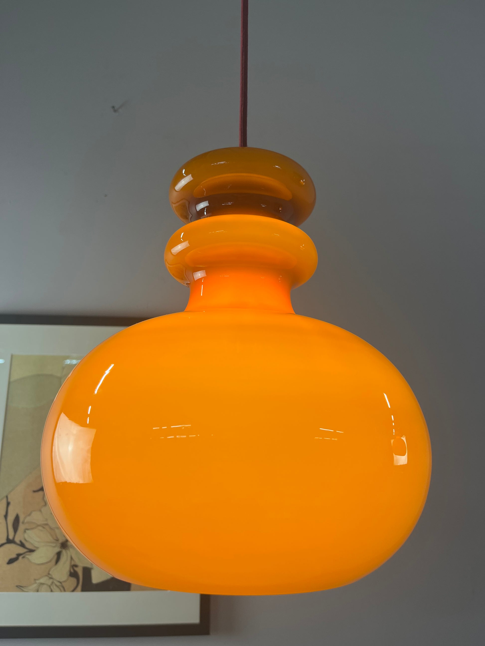 Hängelampe braun orange Glas