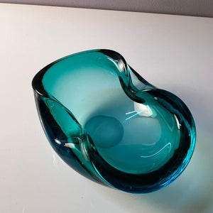 Aschenbecher blau Glas aus Dänemark