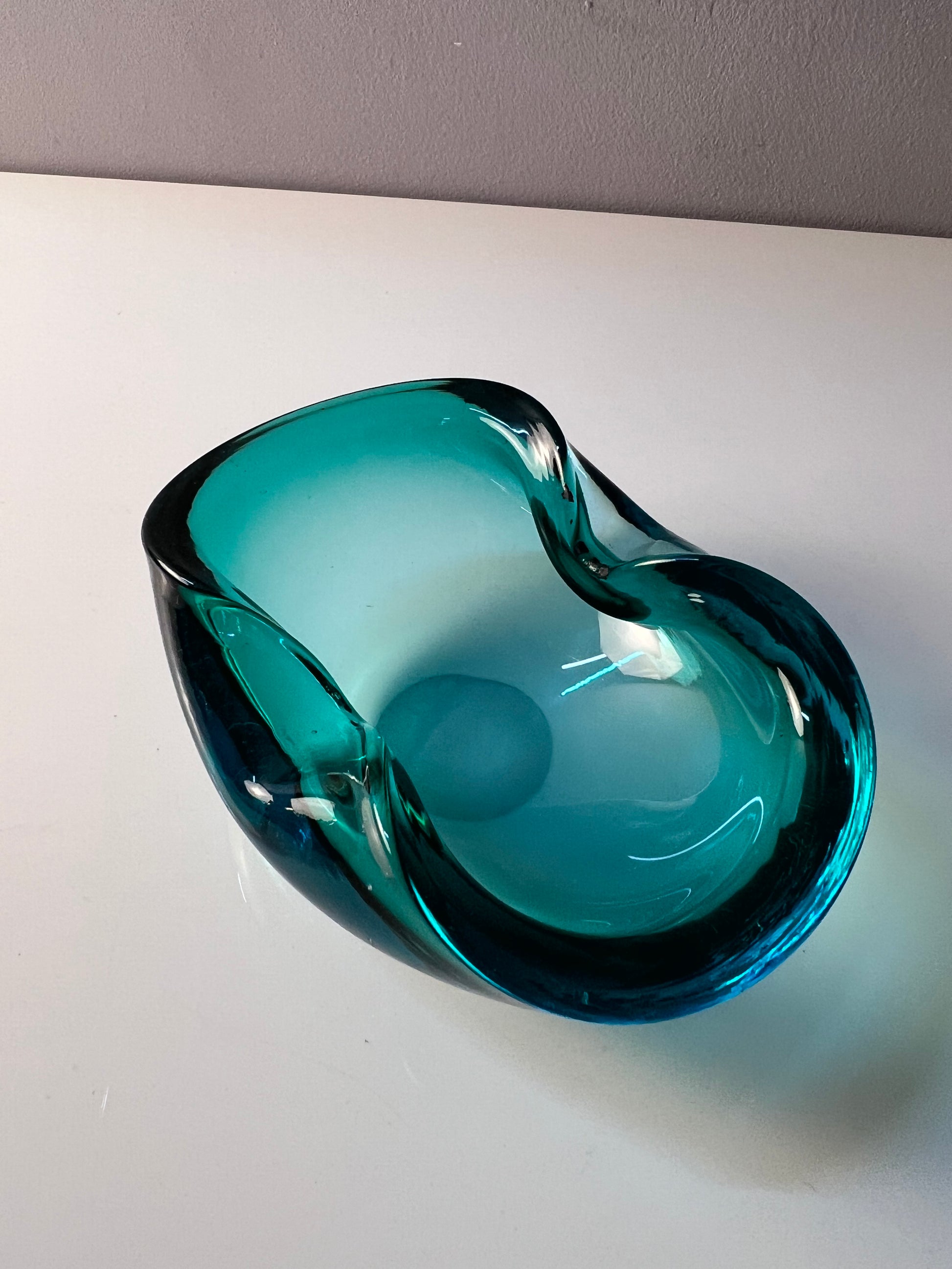 Aschenbecher blau Glas aus Dänemark