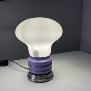 Mushroom Tischlampe flieder weiß Glas