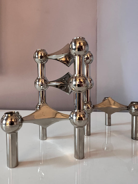 Set 4 Stück Modularer Kerzenständer Stück Stoff & Nagel
