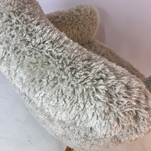 Cocktailsessel hellgrau in Lammfelloptik