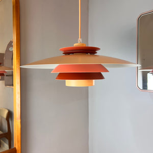Lamellenlampe neu lackiert orange rot aus Dänemark