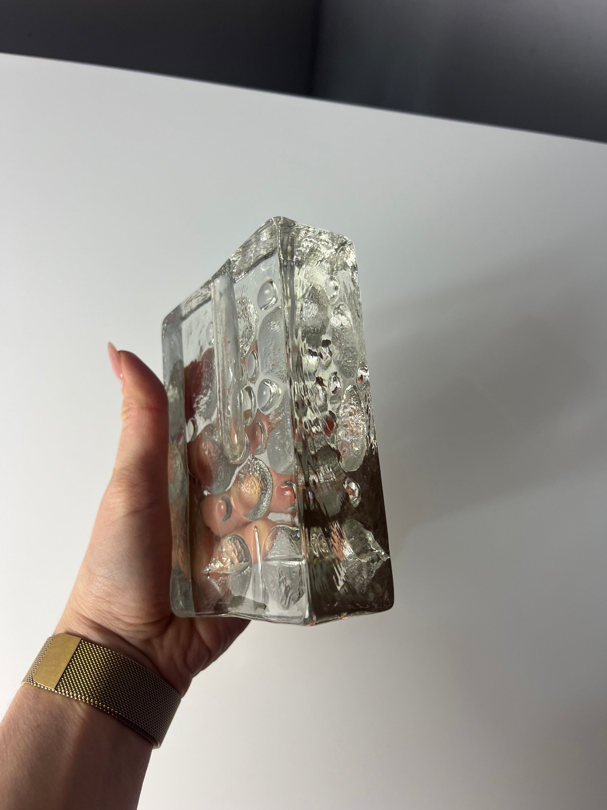 Solifleur Vase mit floralem Muster von Heiner Düsterhaus für Walther Glas