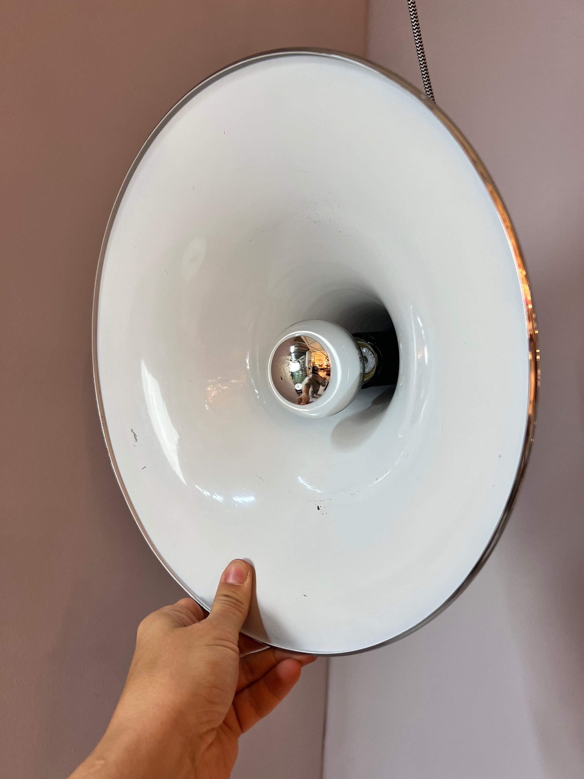Hängelampe Trichter Chrom