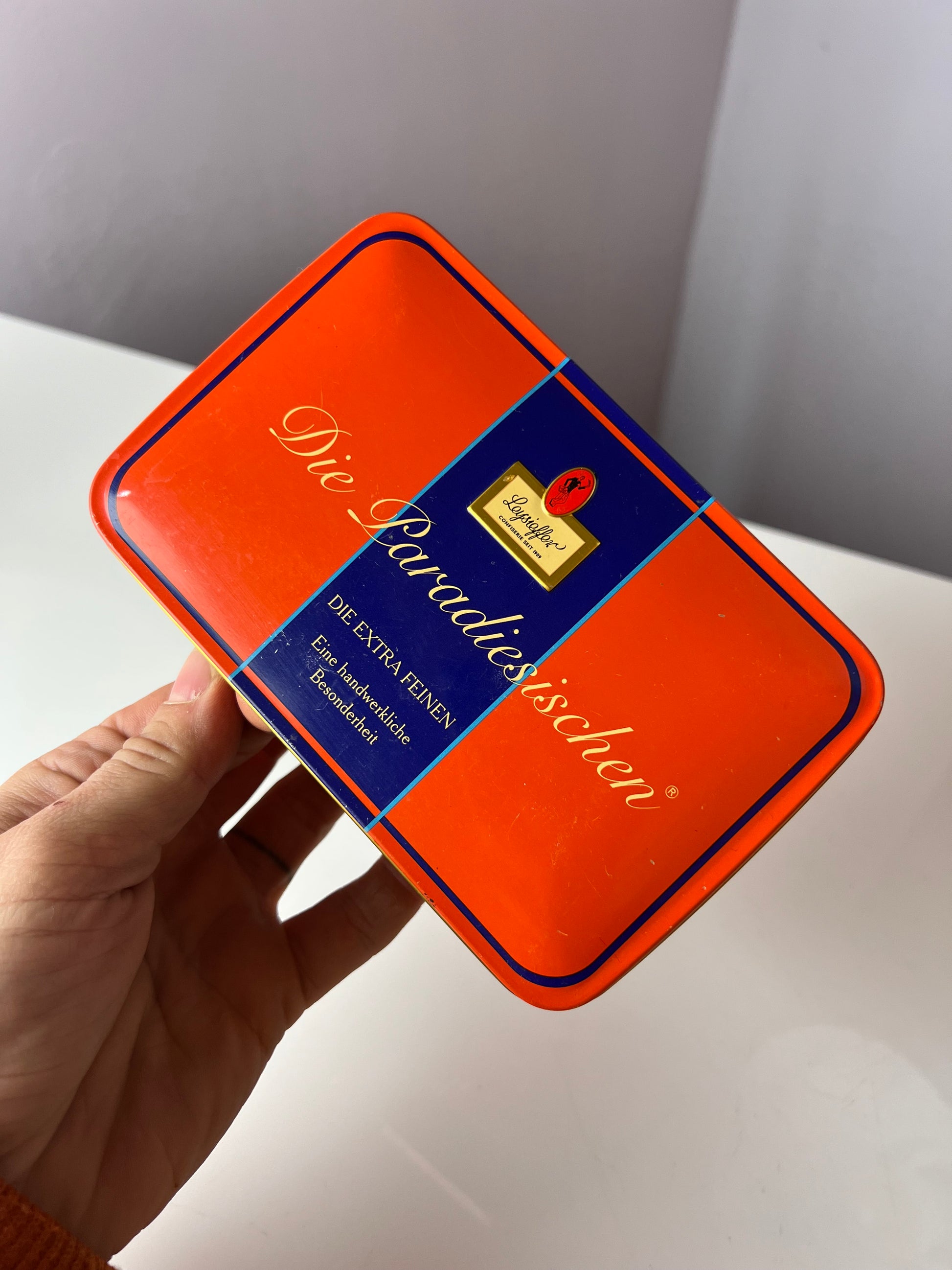 Metalldose rot blau von Leysieffer
