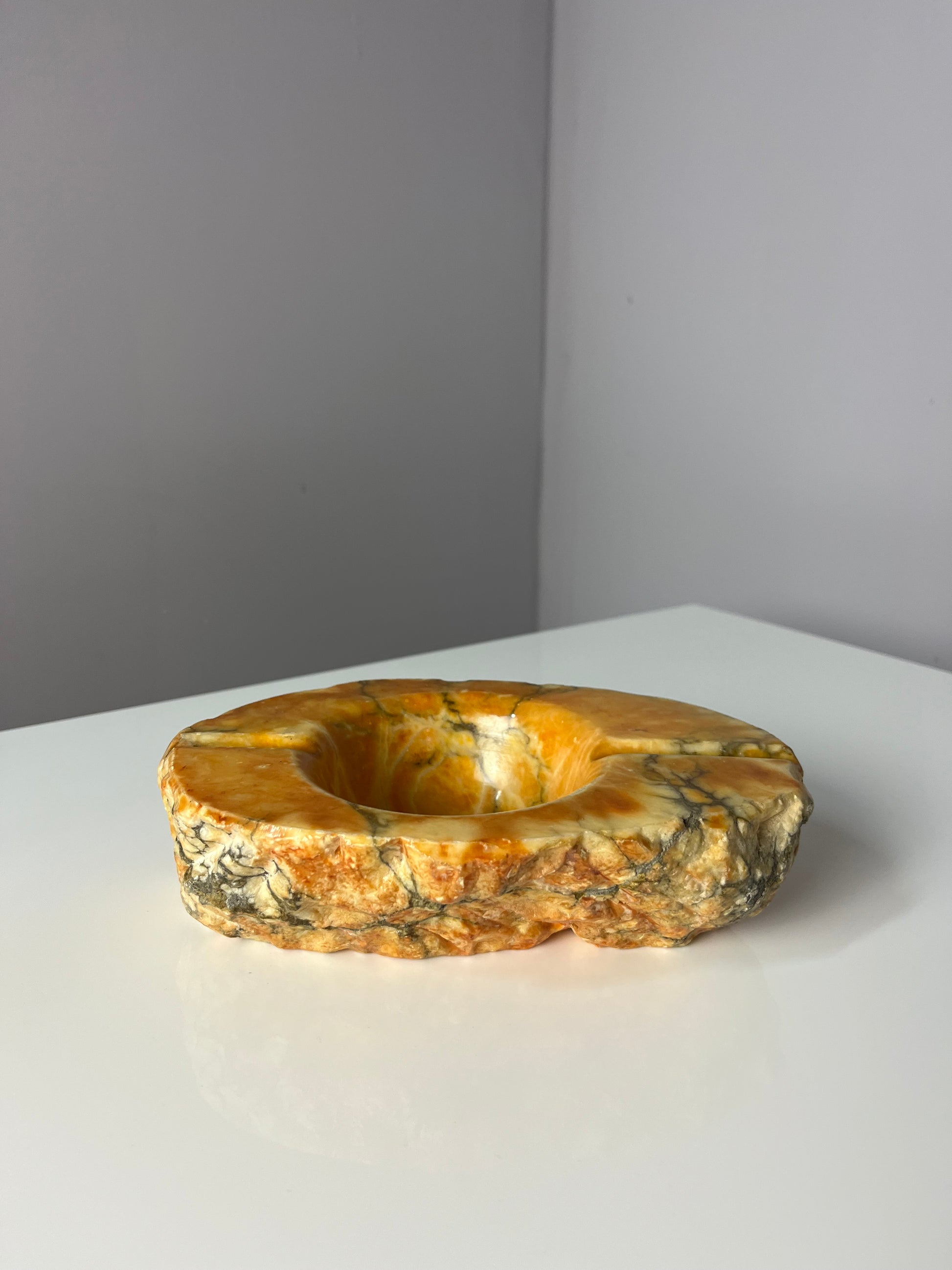 Aschenbecher gelb Alabaster aus Italien