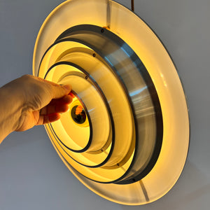 Lamellenlampe silber von Erik Jensen für Teknika