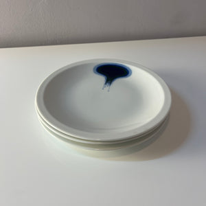 Set: 3x Kuchenteller Form F Pop Art blau weiß von Fürstenberg