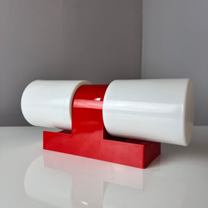 Badlampe rot Kunststoff & Opalglas