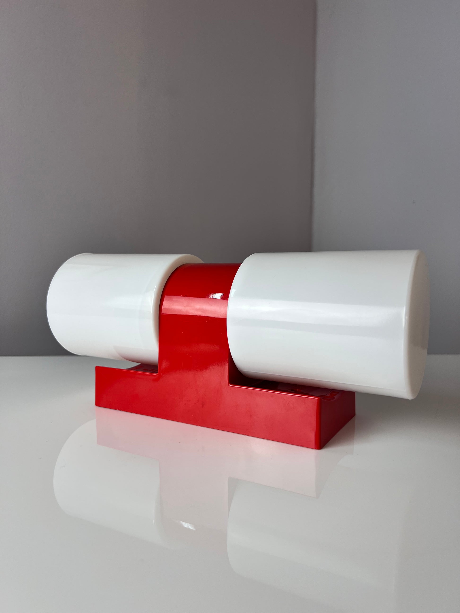Badlampe rot Kunststoff & Opalglas