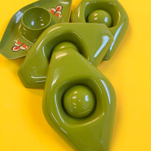 Set: 4x Eierbecher stapelbar grün von Kayser Westdeutschland