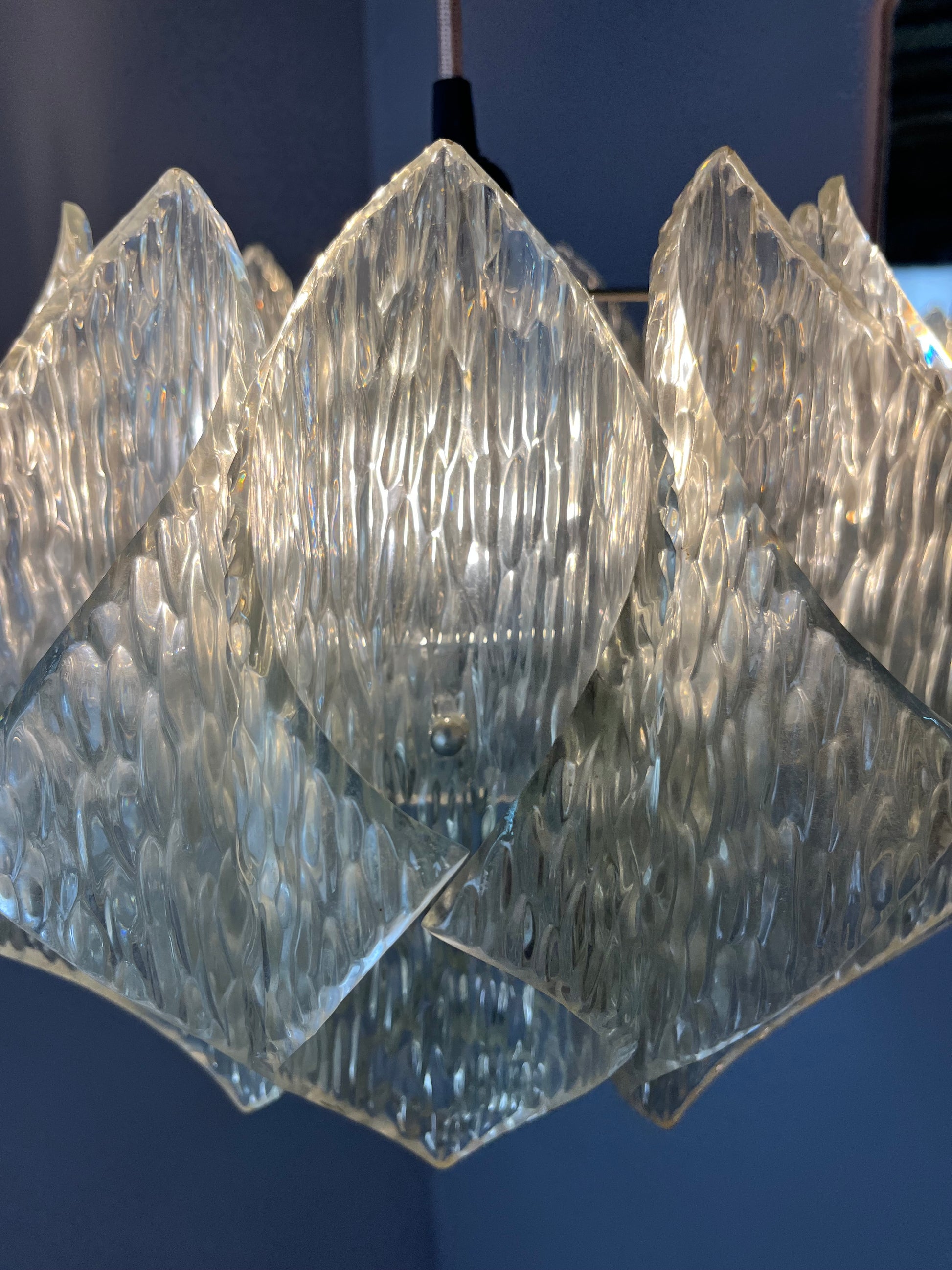 Hängelampe Lucite Eisglas von Marbach Leuchten