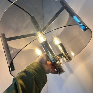 Hängelampe Chrom & Rauchacryl