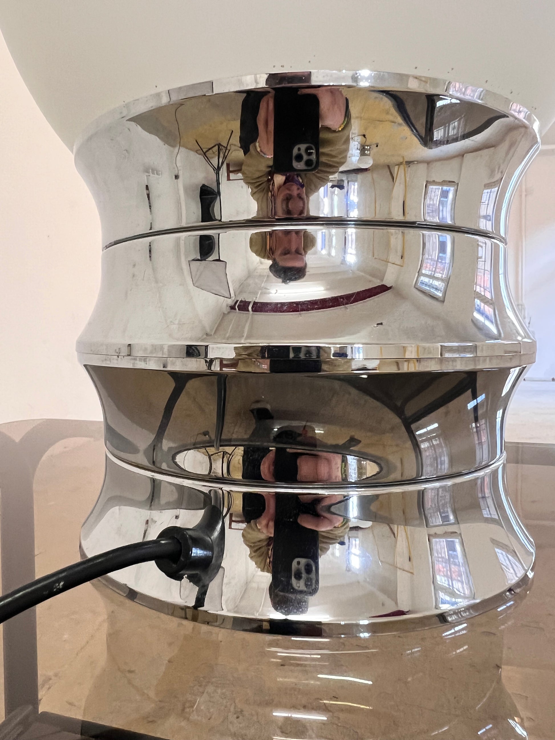 Tischlampe Chrom Opalglas VEB NARVA