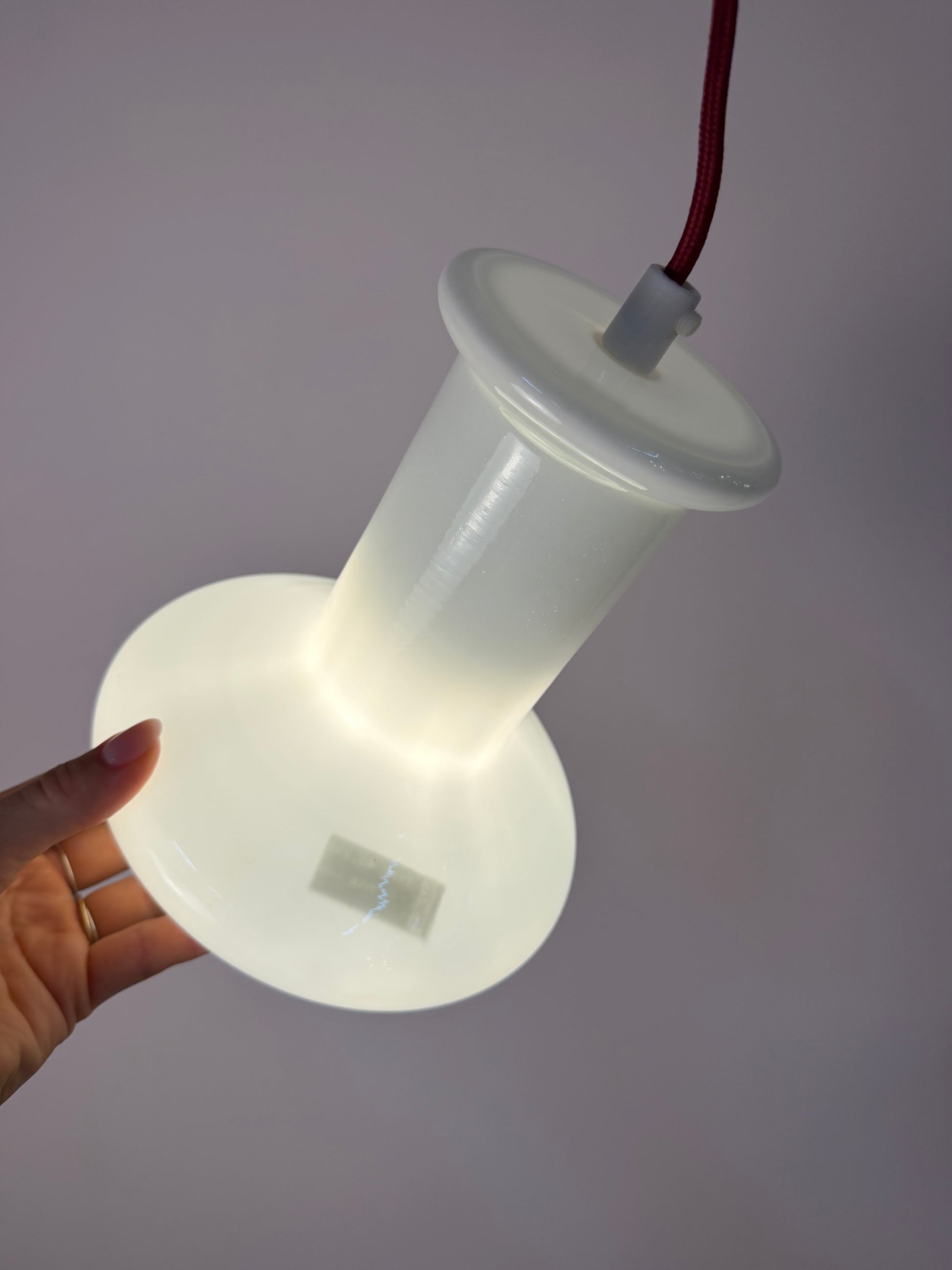 Hängelampe weiß glänzend Glas von Lyskær