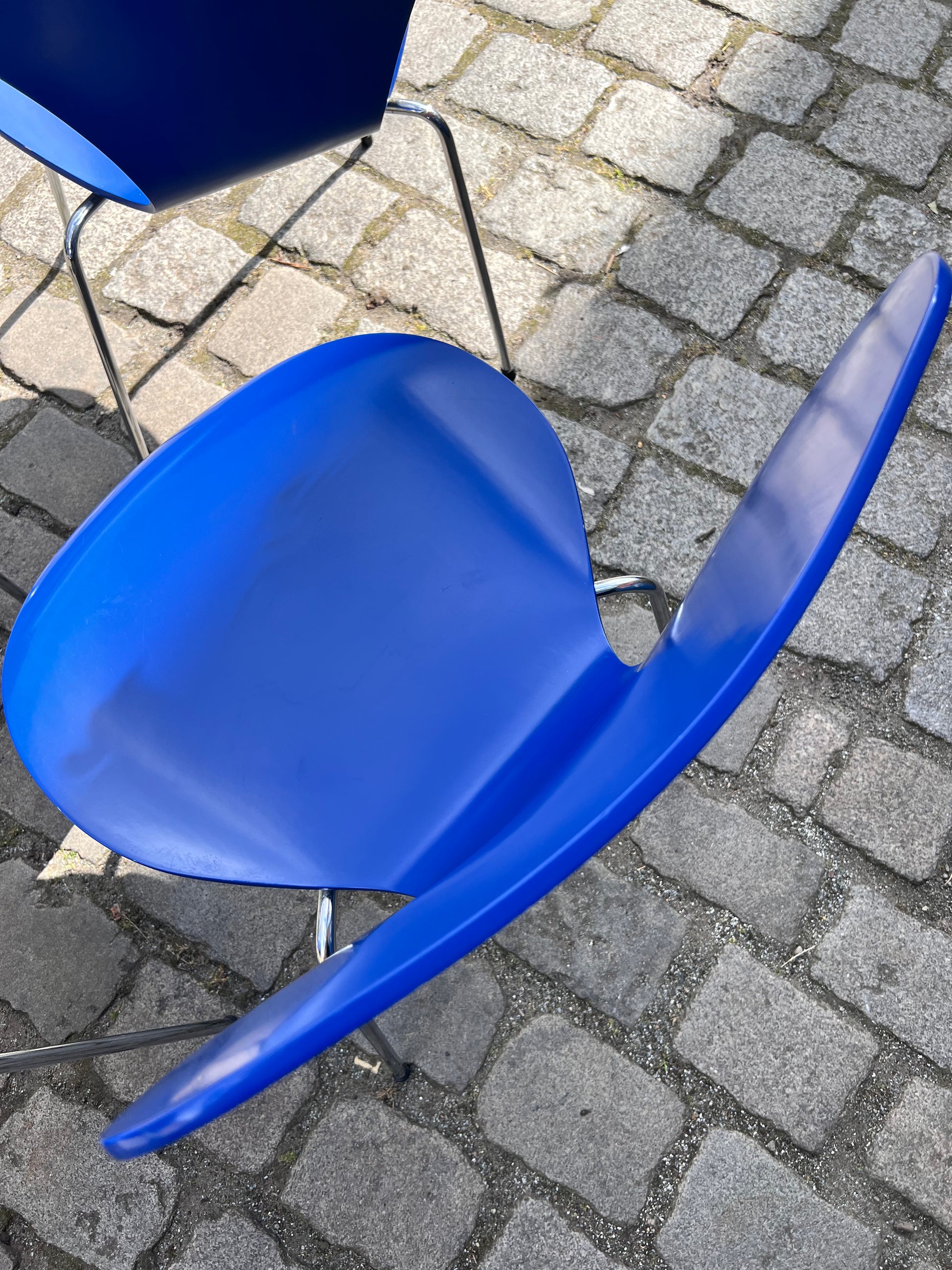 Set: 4x Stuhl Serie 7 Königsblau lackiert von Arne Jacobsen für Fritz Hansen