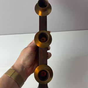 Kerzenständer Teak Messing