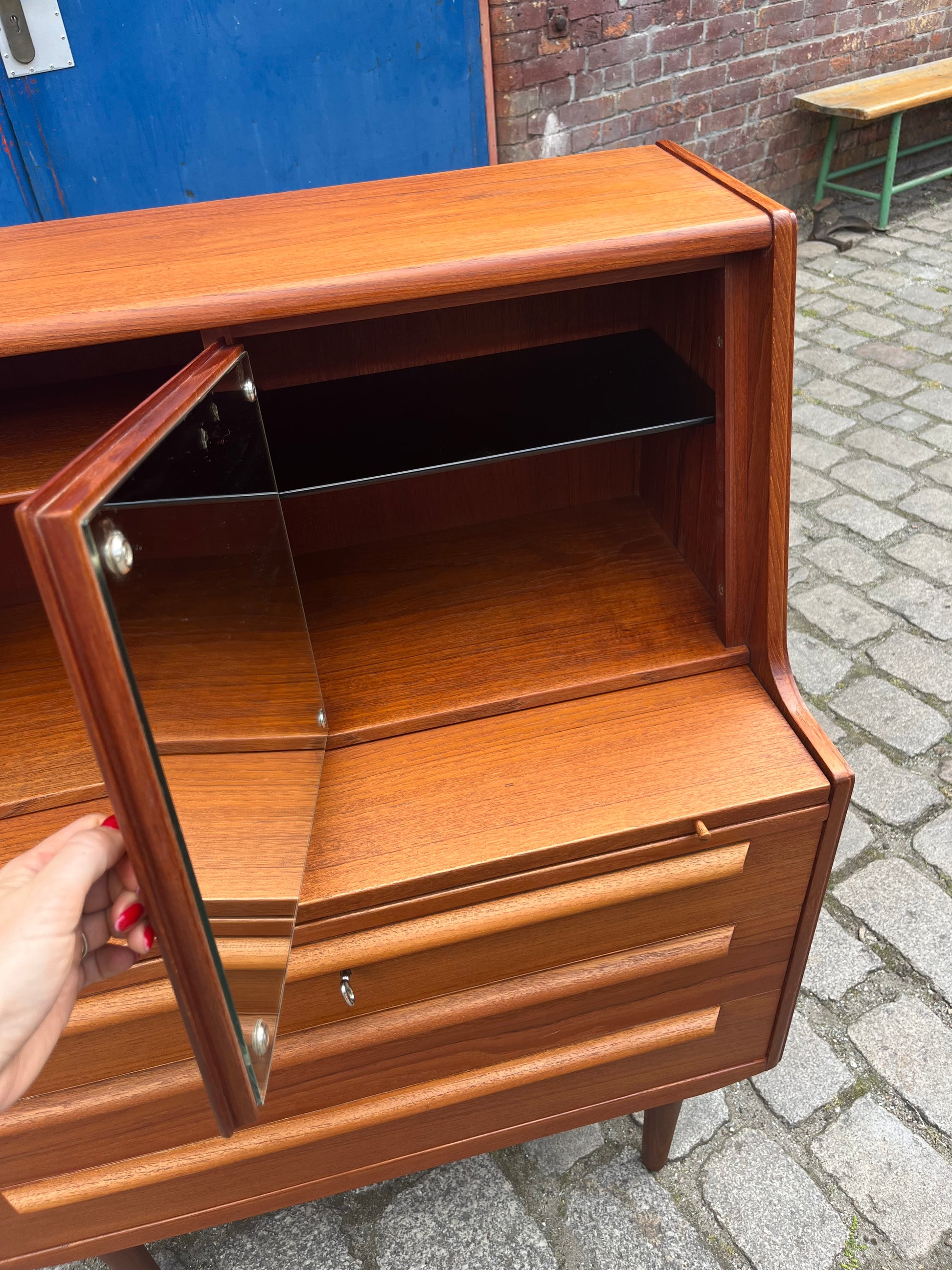 Sekretär Teak mit Spiegel aus Dänemark