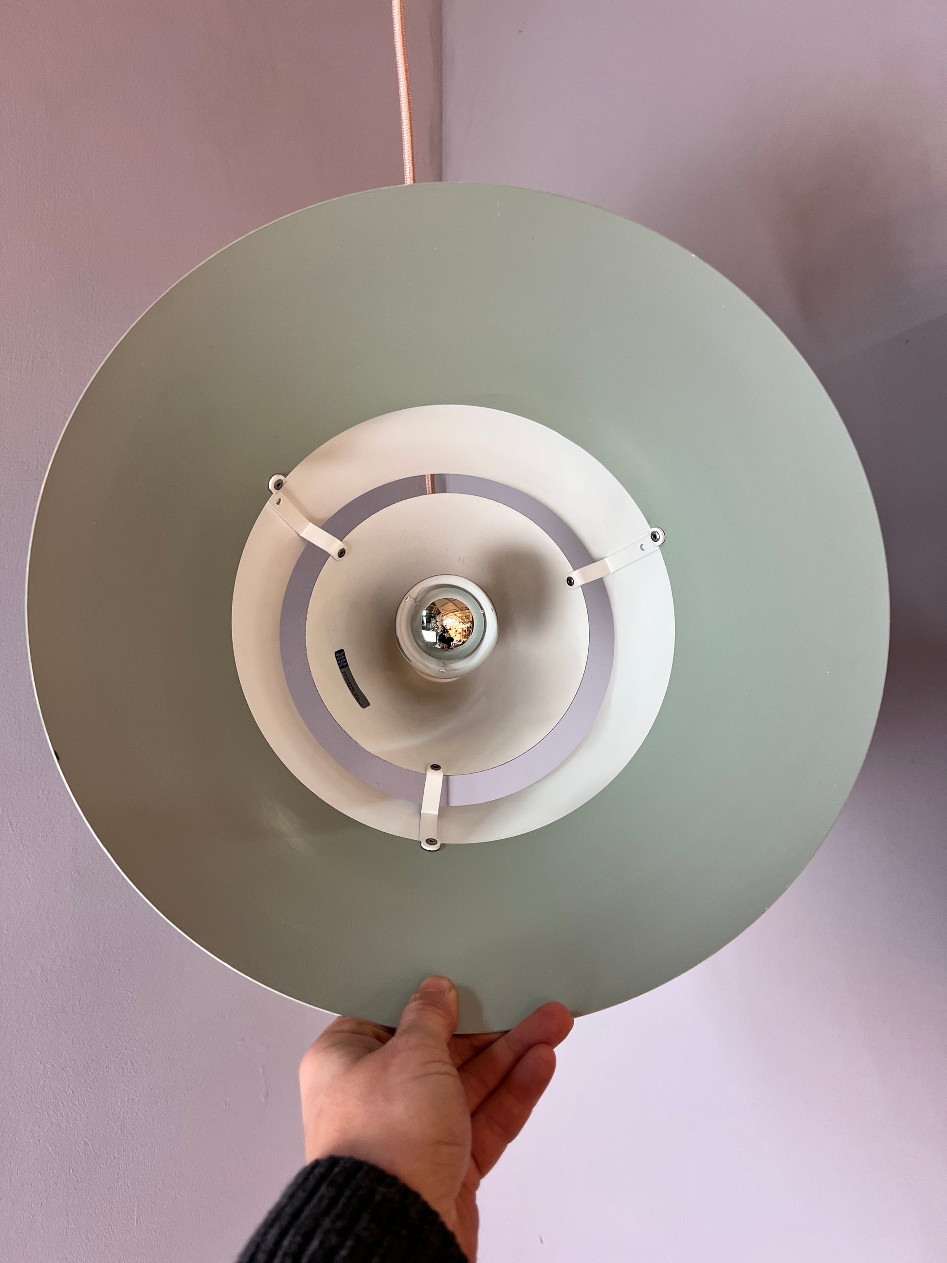 Lamellenlampe Zone weiß von Jo Hammerborg für Fog & Mørup