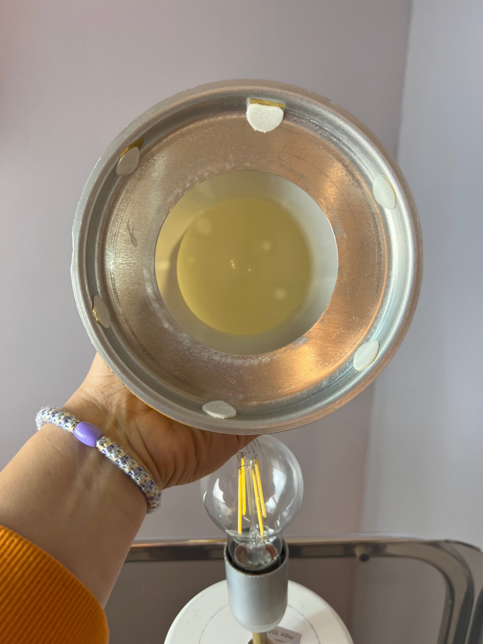 Tischlampe gelb Glas von Doria
