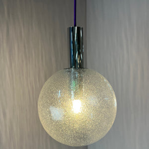 Hängelampe Größe M Einschlussglas Chrom von Doria