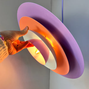 Lamellenlampe neu lackiert flieder peach pink aus Dänemark