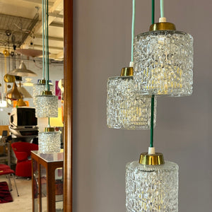 Hängelampe Glas Messing aus Dänemark