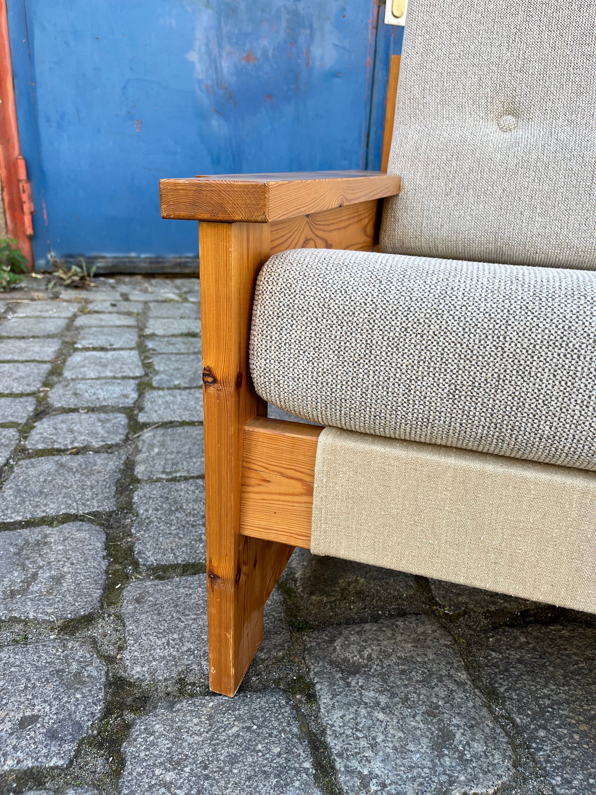 3-Sitzer Sofa beige grau Safari Style