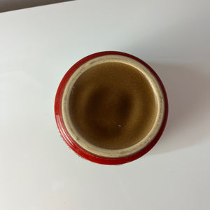 Blumentopf Fat Lava rot weiß von Jopeko Keramik