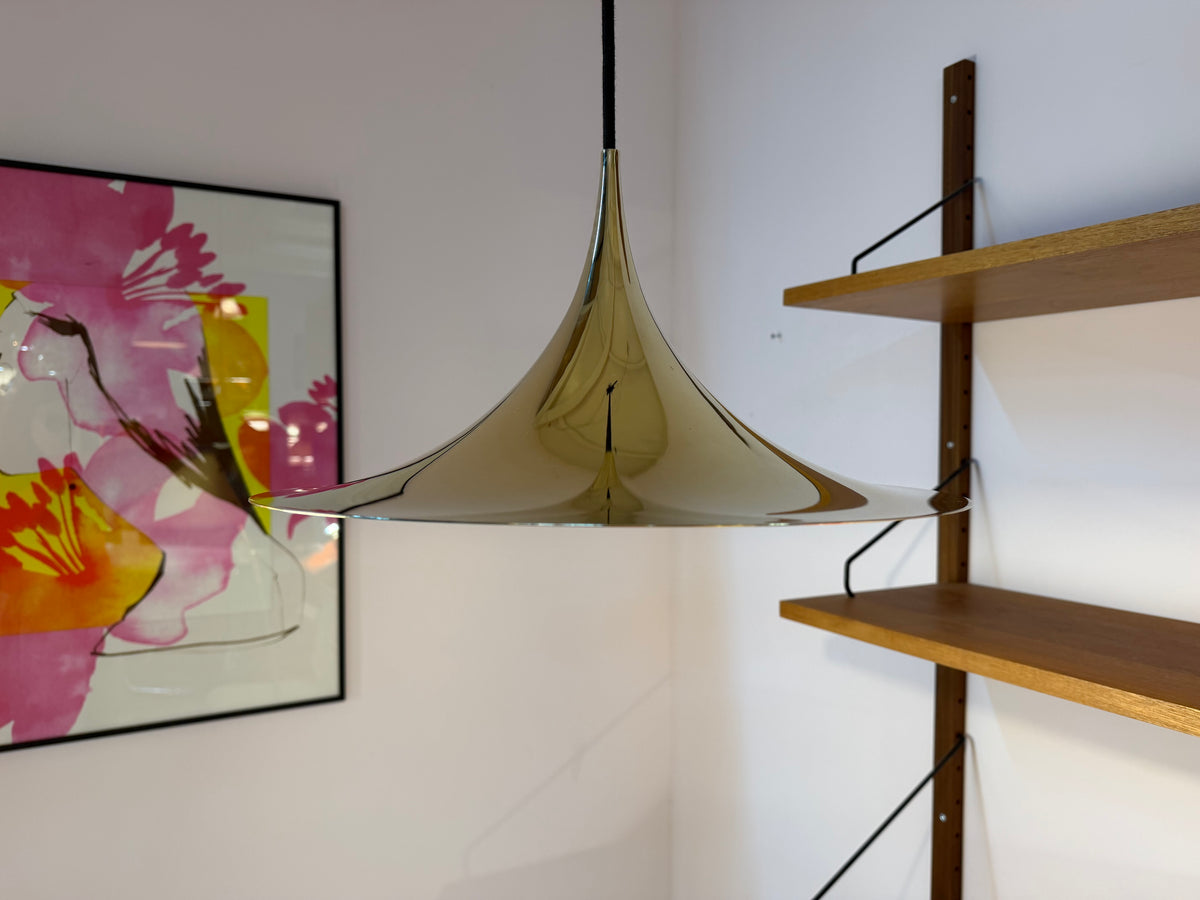 Trompetenlampe gold spiegelnd von Claus Bonderup & Torsten Thorup für Fog & Mørup