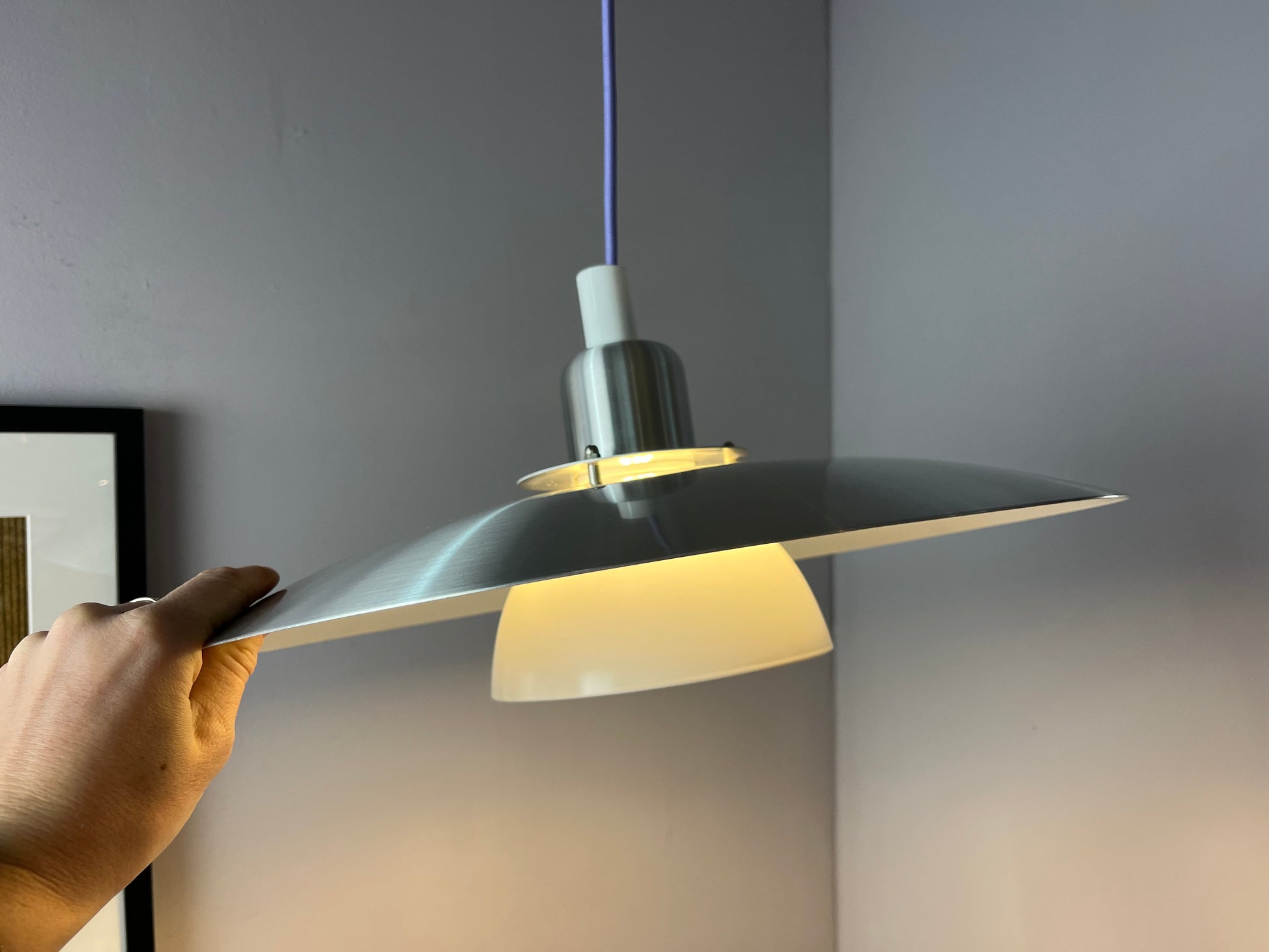 Lamellenlampe silber weiß aus Dänemark
