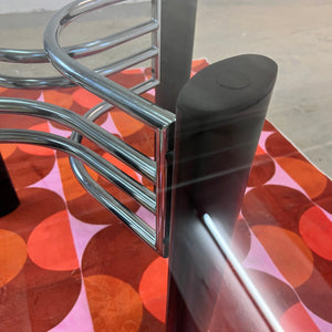 Runder Esstisch Glas & Chrom aus Italien