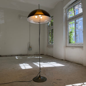 Stehlampe braun weiß Acryl Chrom von Elio Martinelli