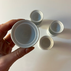Set: 4x Eierbecher Modulation Secunda grün von Tapio Wirkkala für Rosenthal