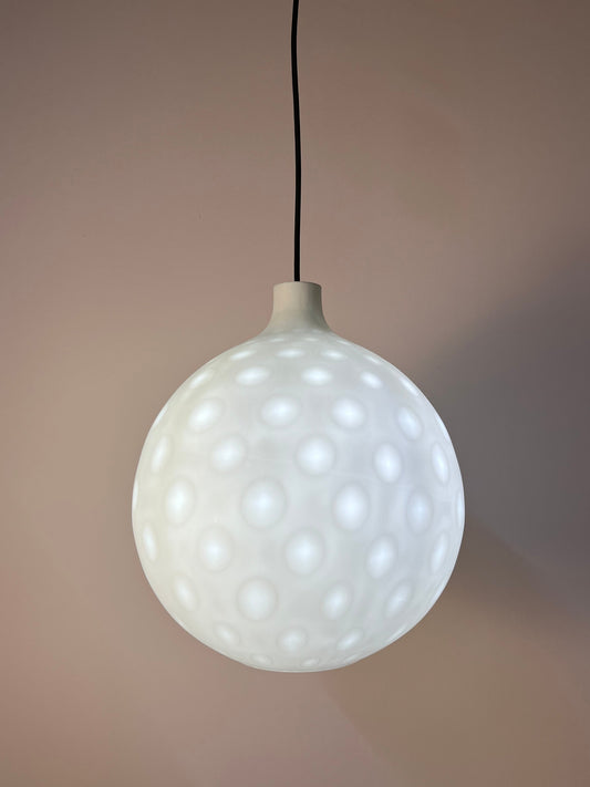 Hängelampe Modell Como Milchglas von Aloys Gangkofner für Peill & Putzler