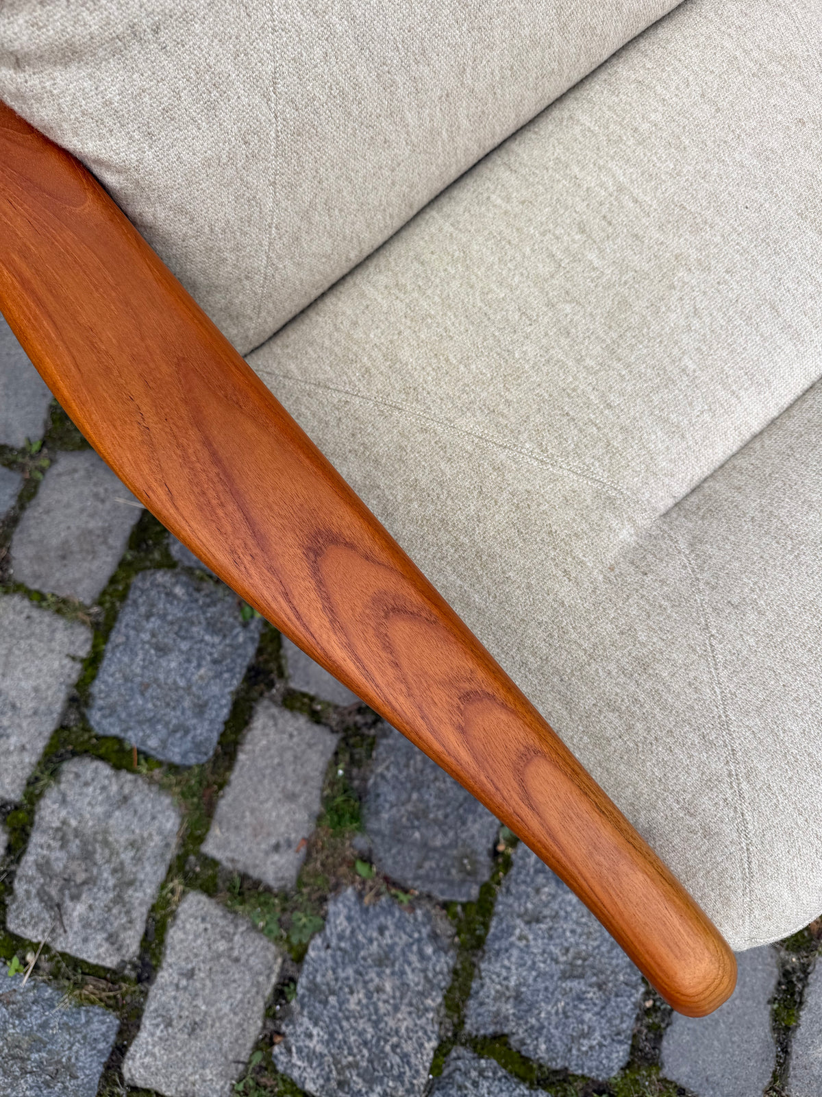 3-Sitzer Sofa Teak Wolle von Holstebro Møbelfabrik