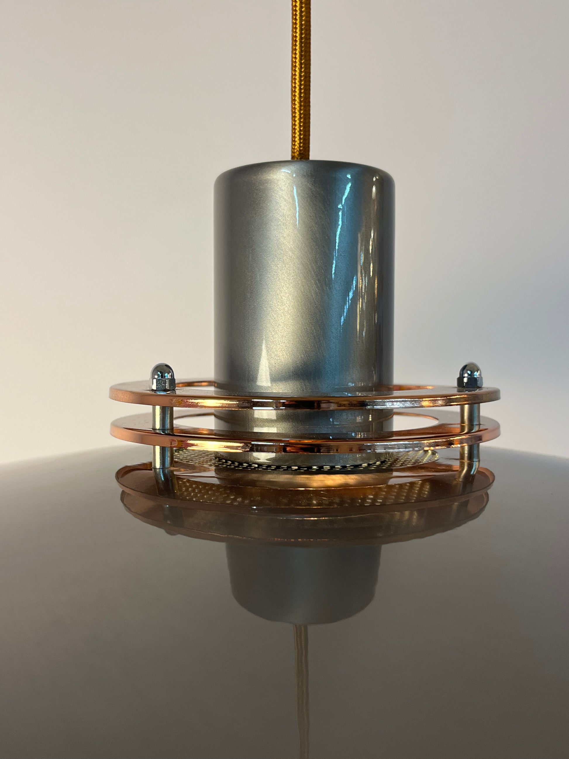 Große Lamellenlampe Leto silber kupfer von Top Lamper