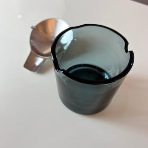 Aschenbecher Glas Edelstahl von Wilhelm Wagenfeld für WMF