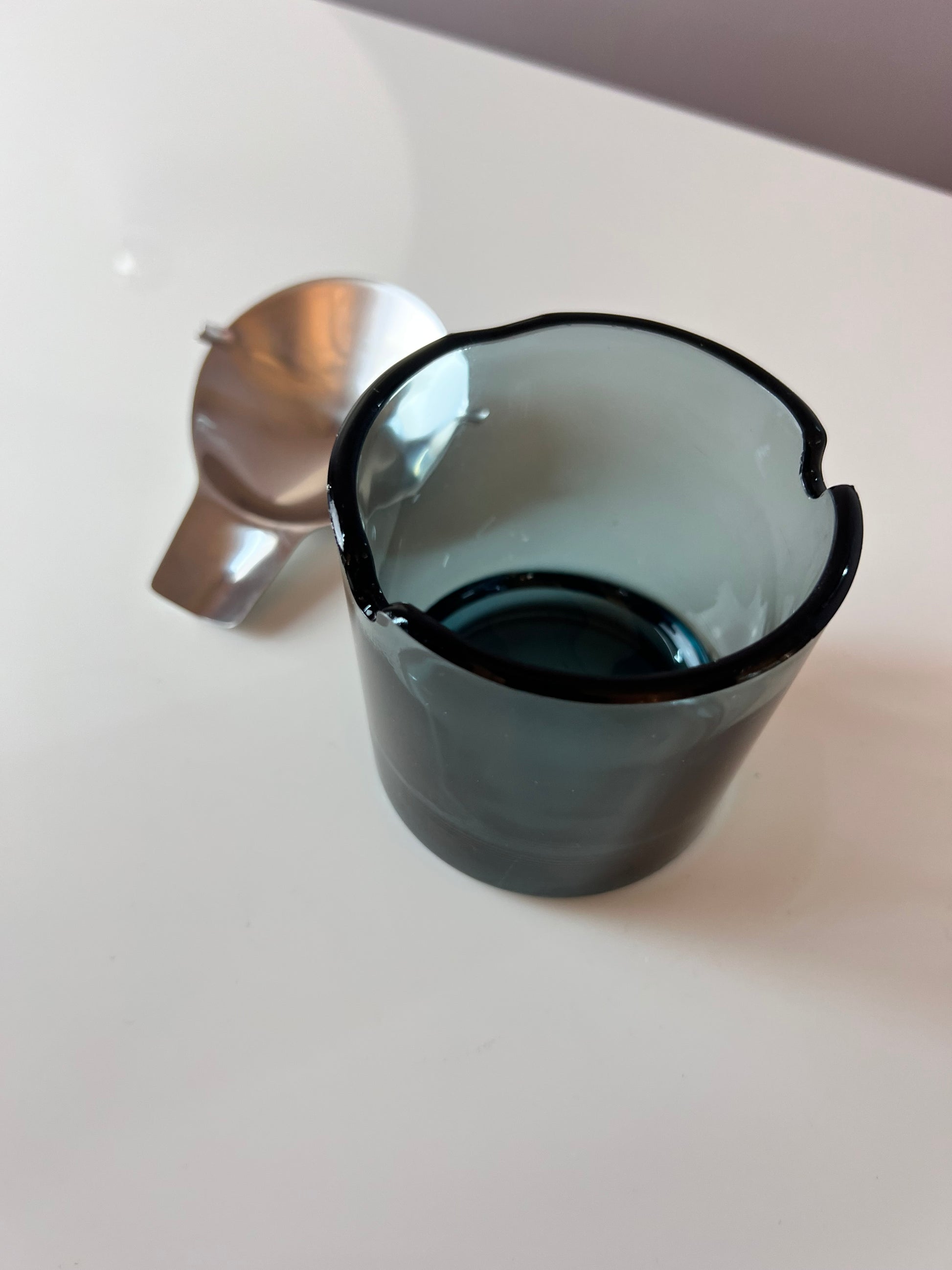 Aschenbecher Glas Edelstahl von Wilhelm Wagenfeld für WMF