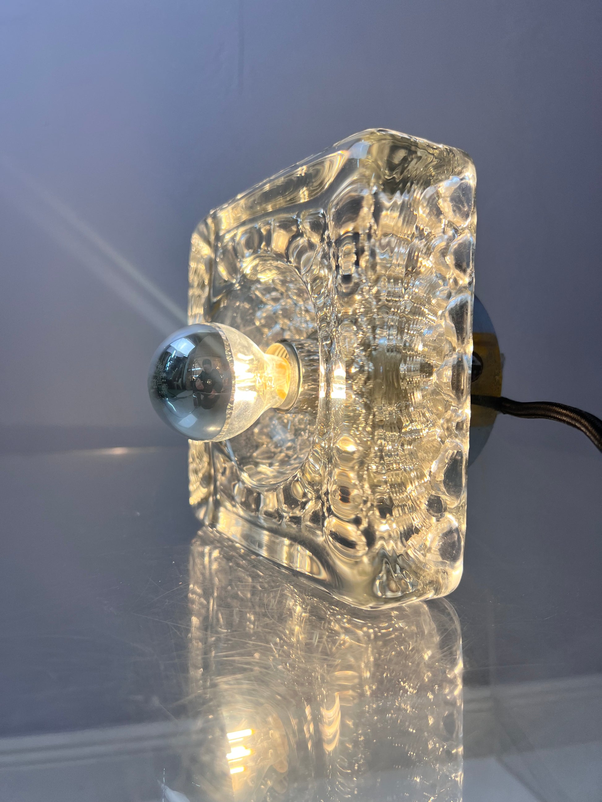 Wandlampe Ice Cube Glas Chrom