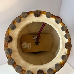 Tischlampe weiß braun Keramik von Hustadt Leuchten