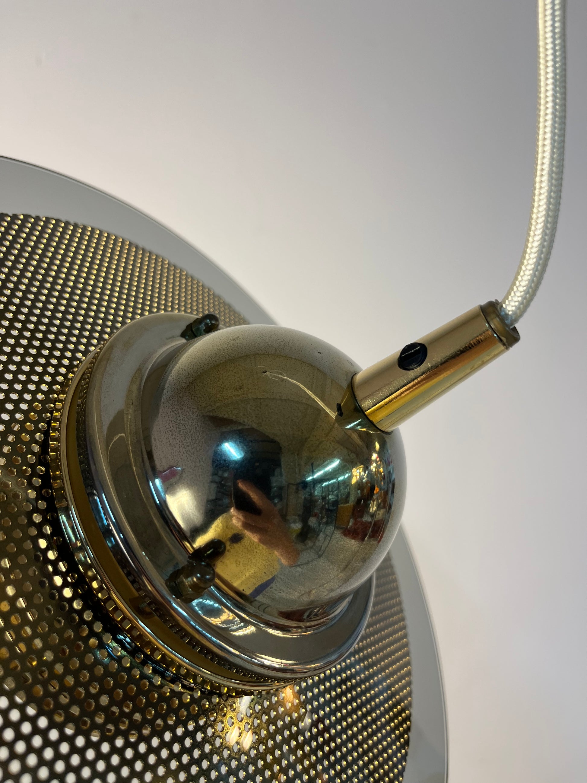 Kleine Hängelampe Rauchglas Messing von Jan Eskil Eskilsson für Belid