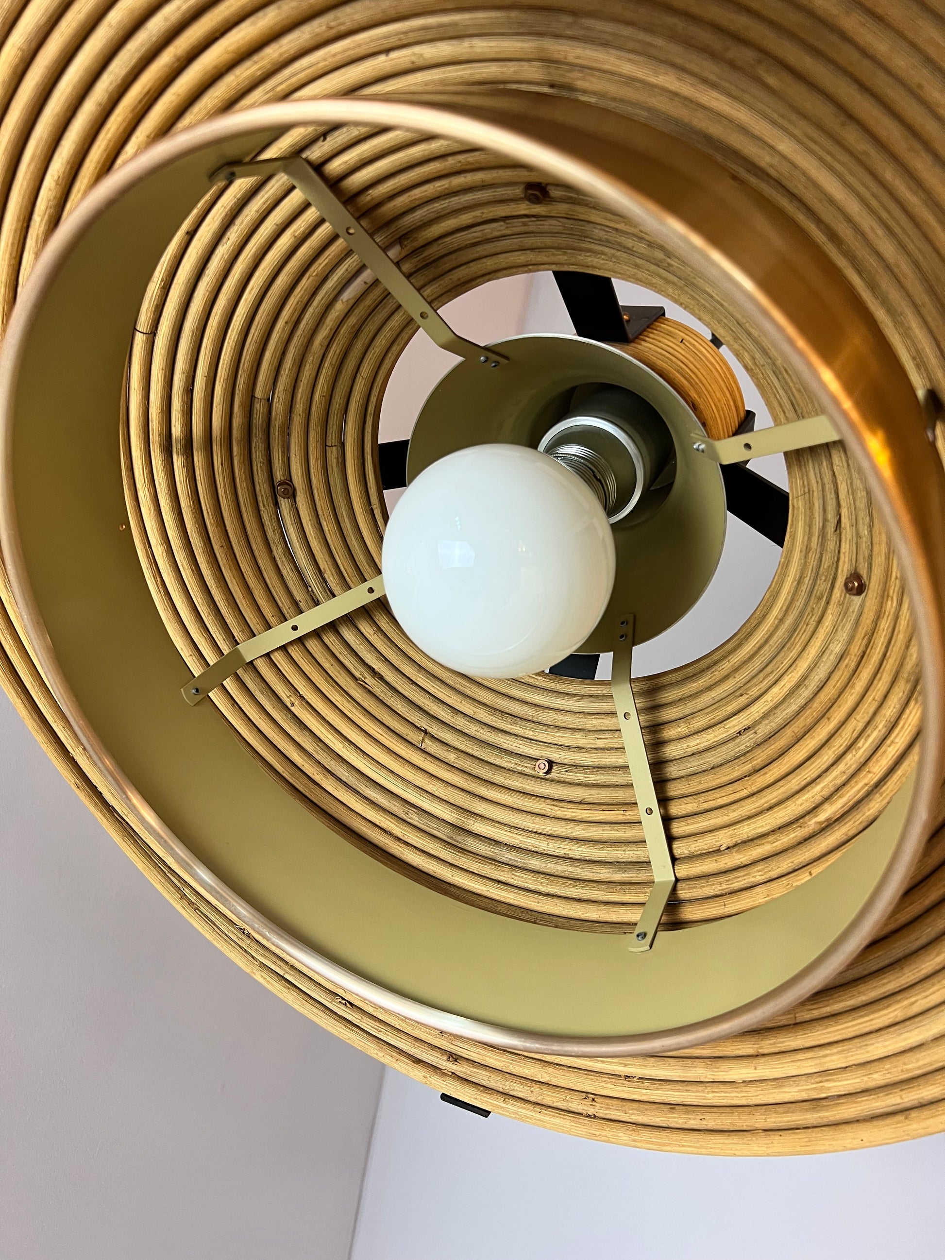 Hängelampe Rattan Kupfer von Doria Leuchten