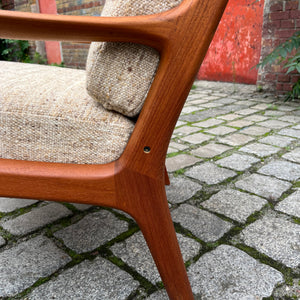 Sessel Senator beige Wolle Teak von Ole Wanscher für Cado