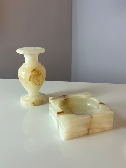 Set: Aschenbecher & Vase Onyx