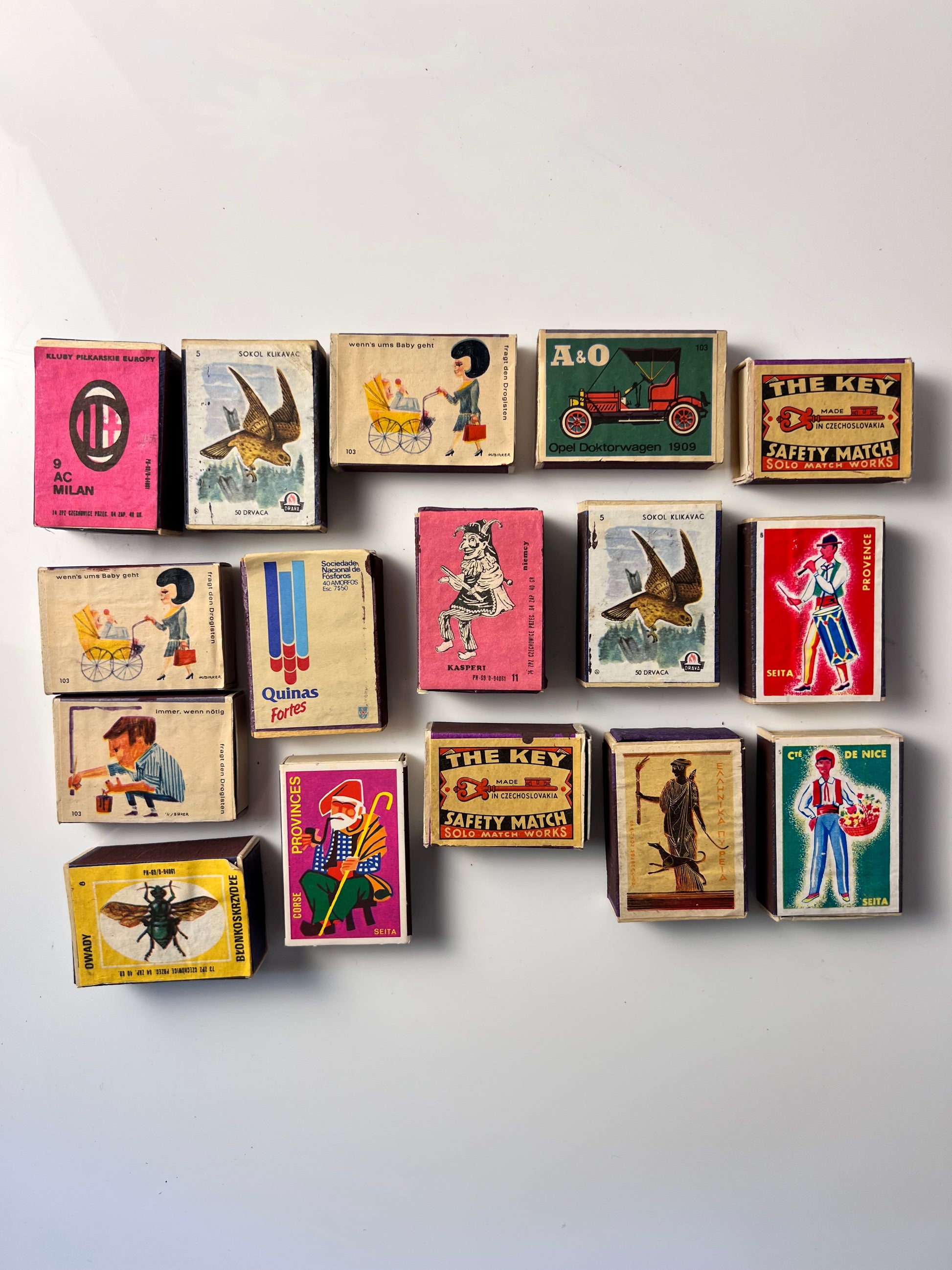 Set: Vintage Streichhölzer Kunst Mid Century Design