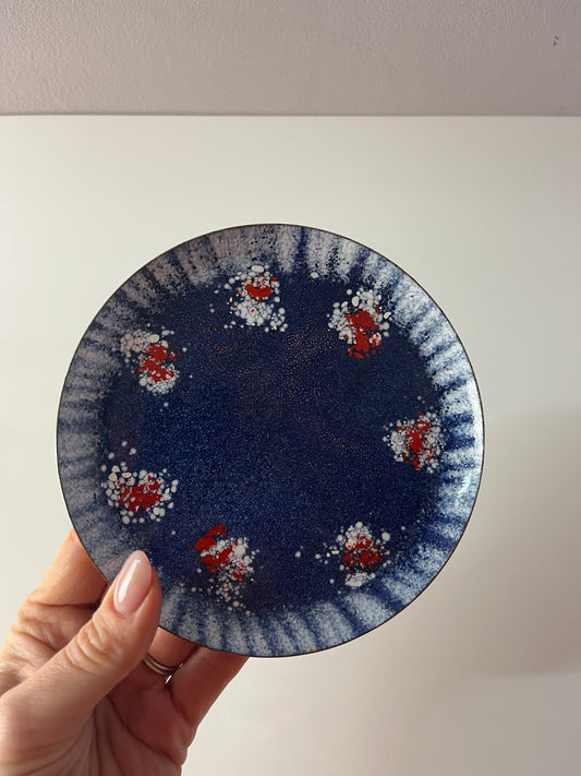 Schale blau rot Emaile