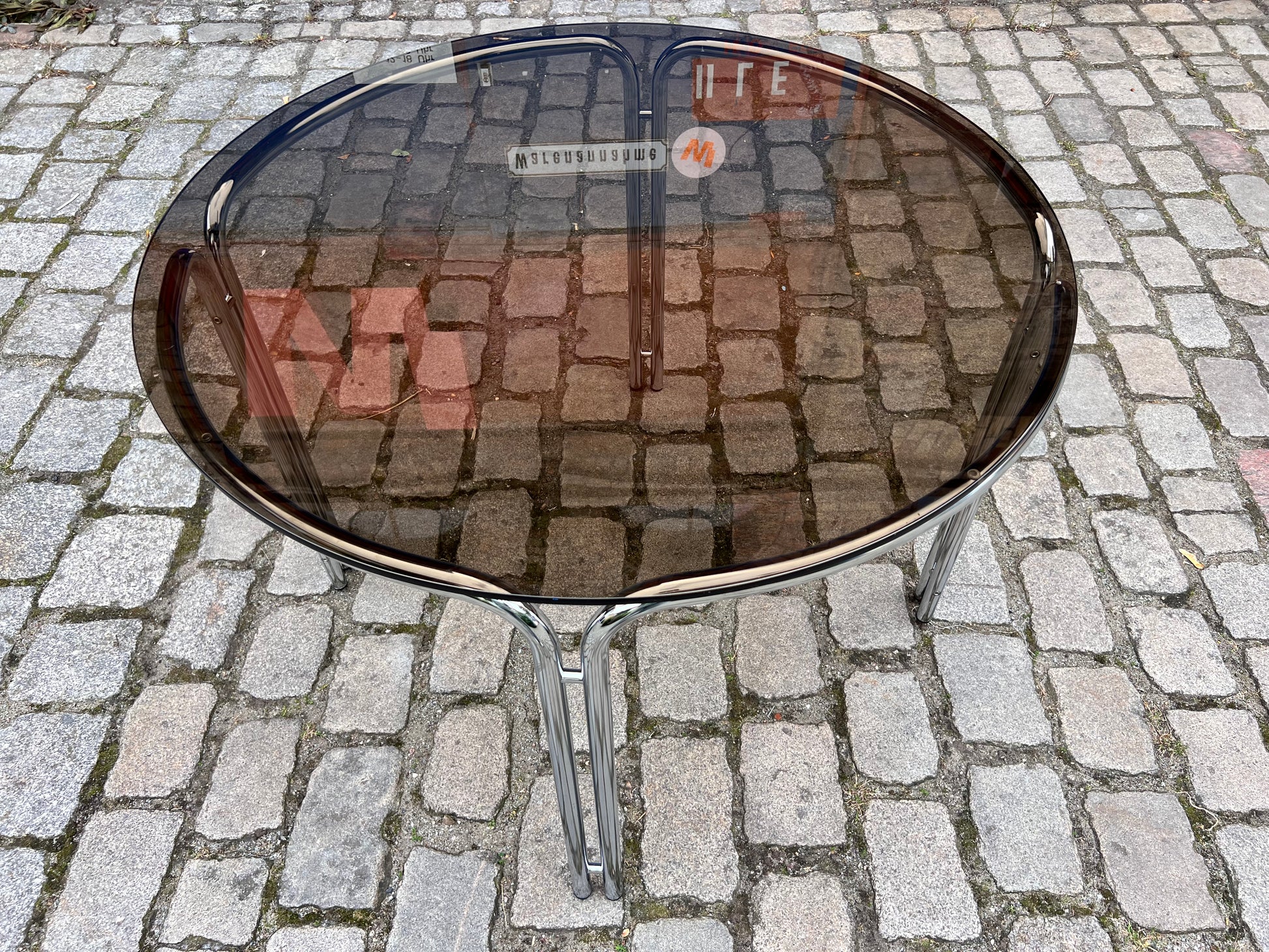Runder Esstisch Rauchglas Chrom Ø 99,5 cm