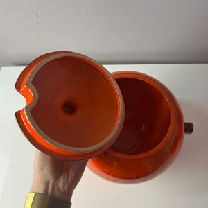 Bowle-Set: 10 Becher und 1 Terrine orange Keramik